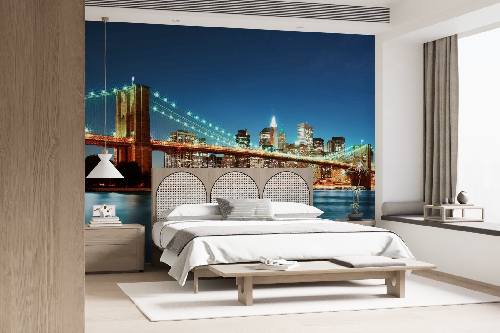 Fototapeten New York mit hellen, glänzenden Lichtern