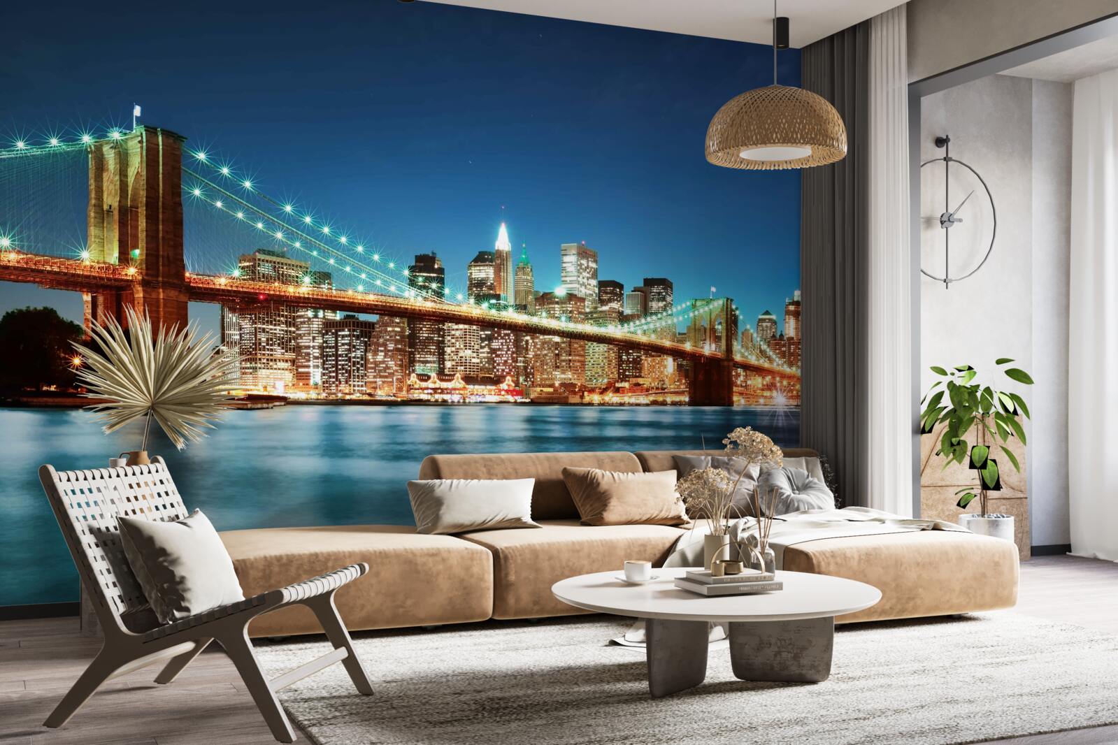 Fototapeten New York mit hellen, glänzenden Lichtern