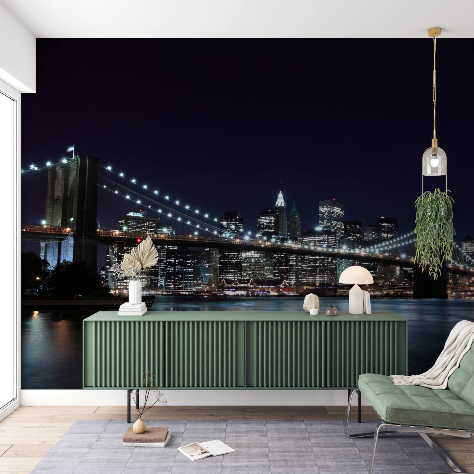Fototapeten Lichter der Brooklyn Bridge