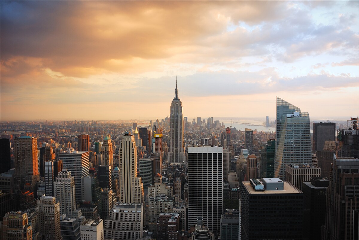 Fototapeten Blick aus der Vogelperspektive auf New York auf Vogelperspektive