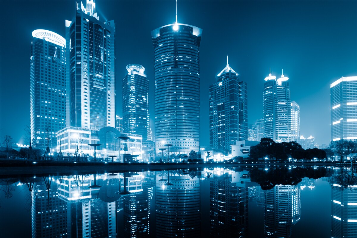 Fototapeten Shanghai Street in der Nacht