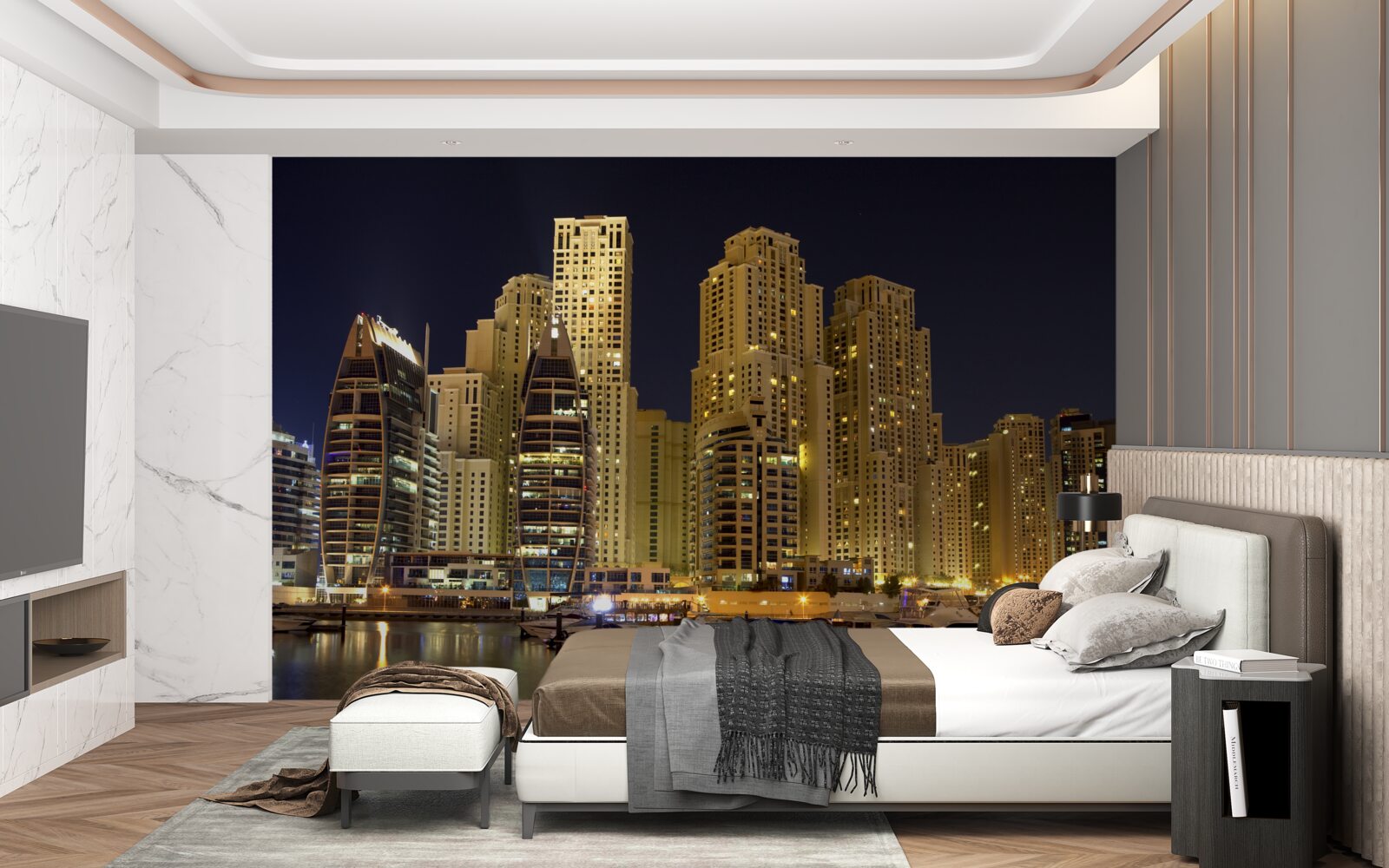 Fototapeten Abu Dhabi unter dem Cover der Nacht