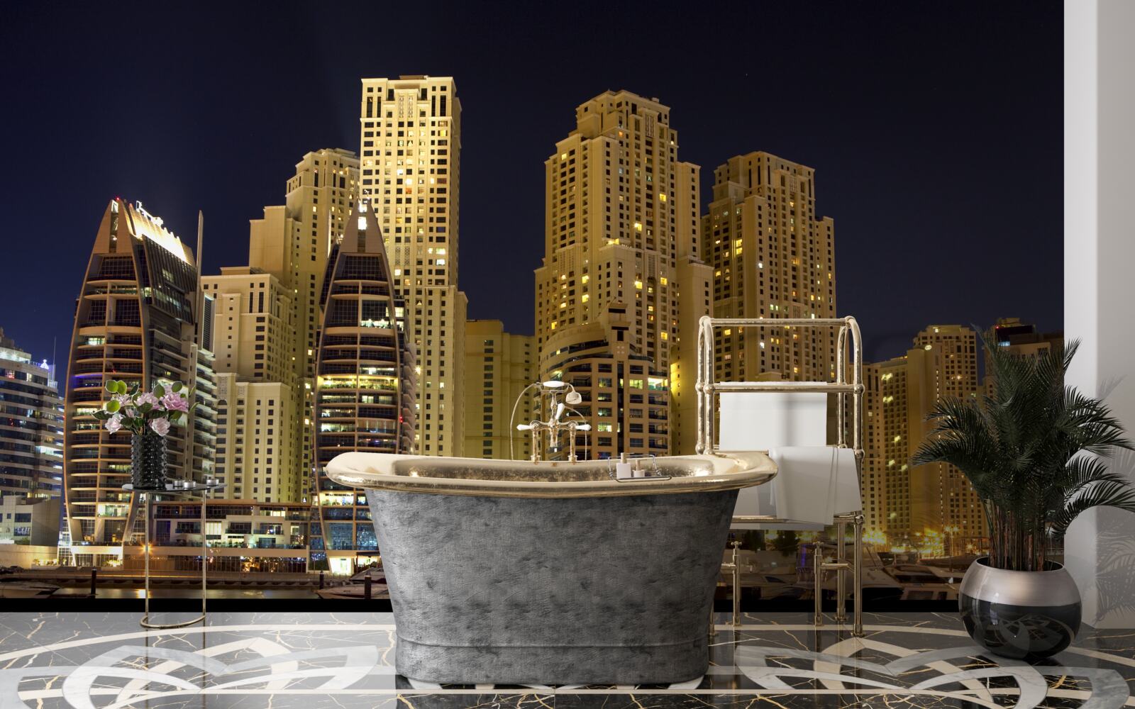Fototapeten Abu Dhabi unter dem Cover der Nacht