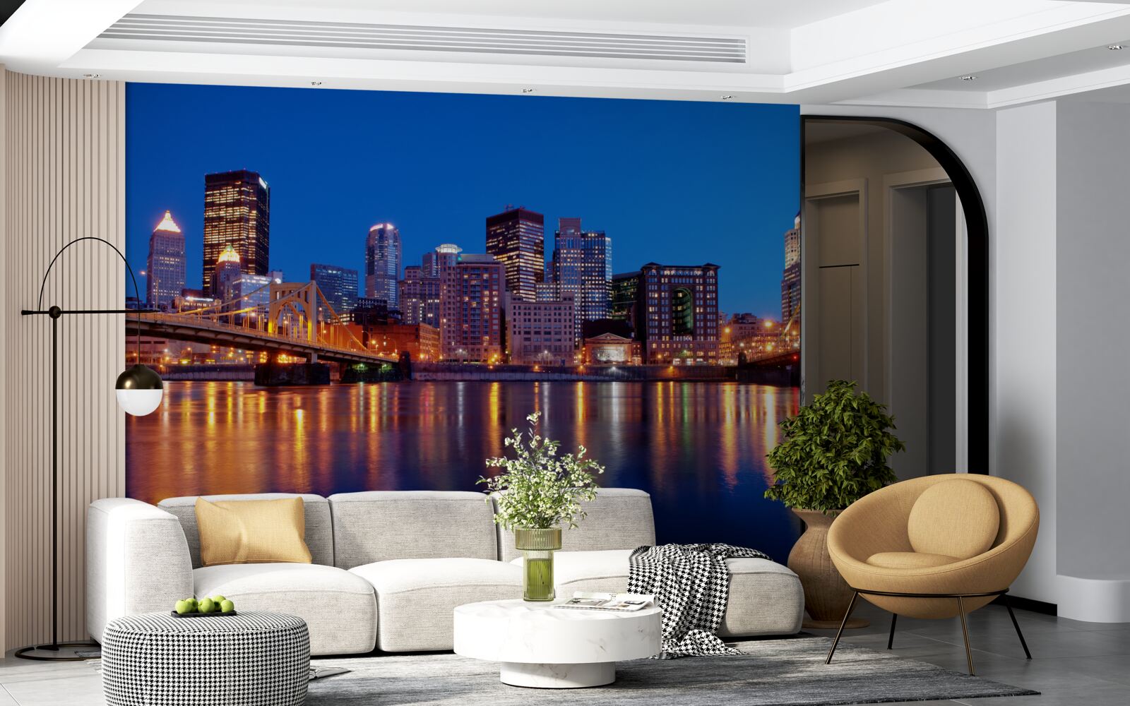 Fototapeten Panorama von New York in der Nacht