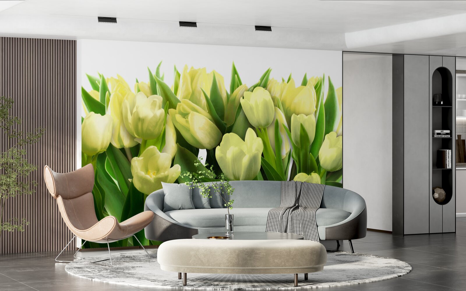 Fototapeten Tulpen sind hellgelb