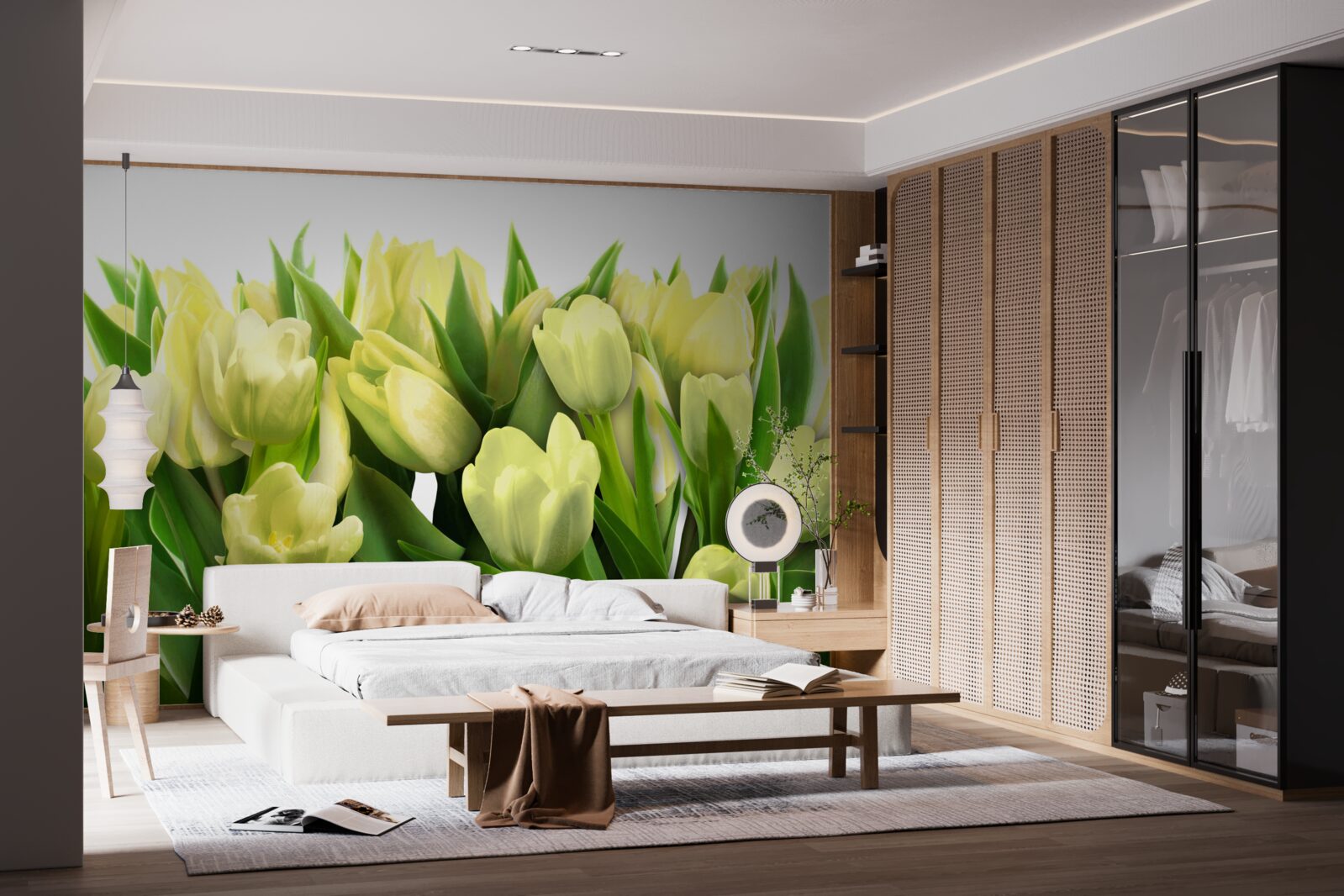 Fototapeten Tulpen sind hellgelb