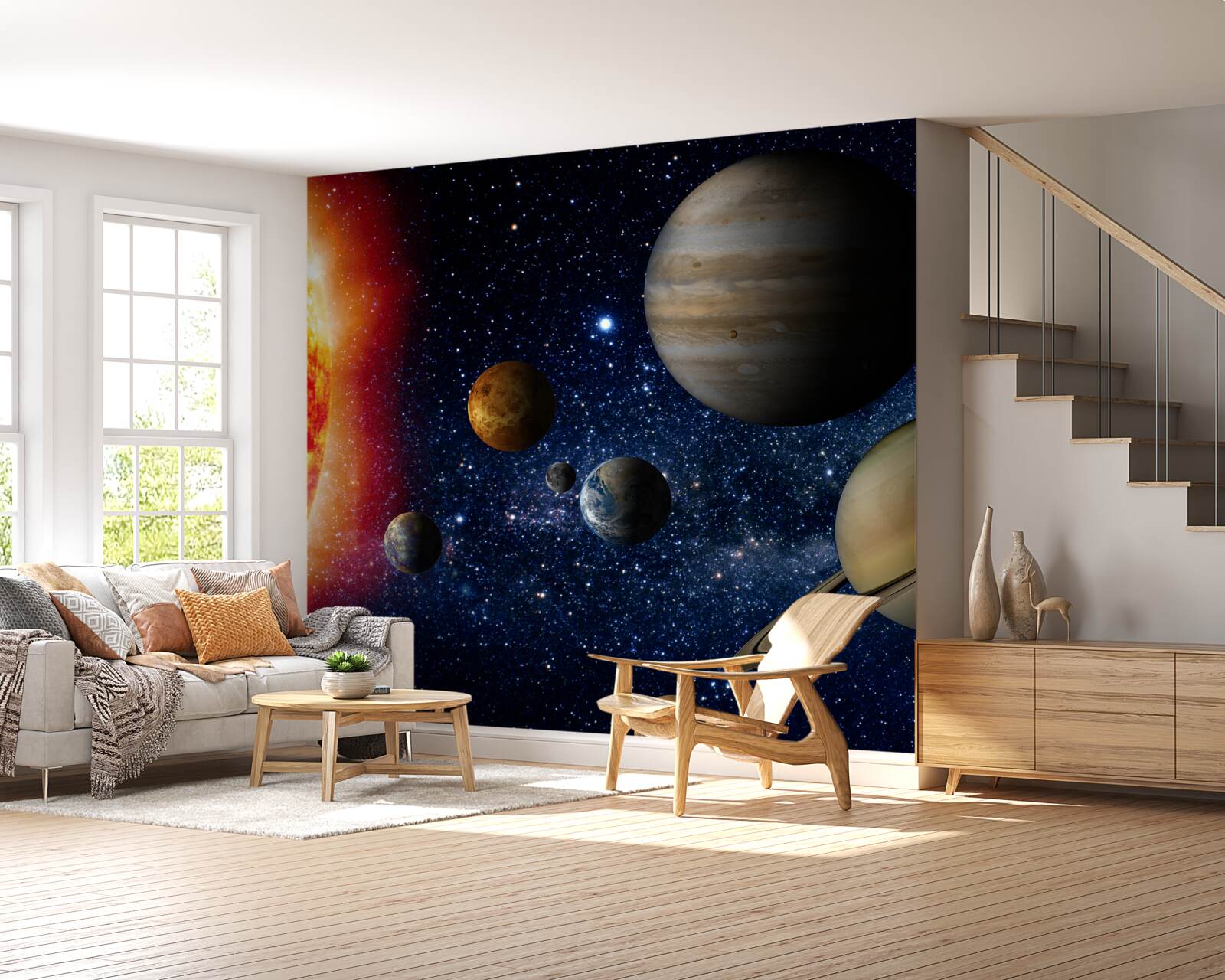 Fototapeten Prozessive Bewegung der Planeten um die Sonne