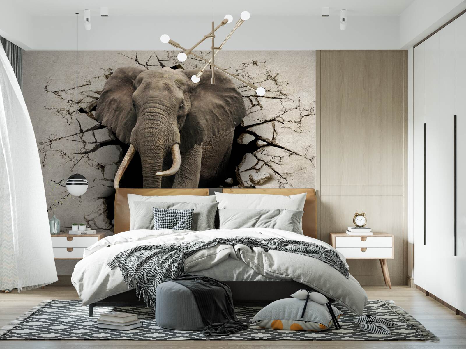 Fototapeten Der Elefant durchläuft ein Hindernis