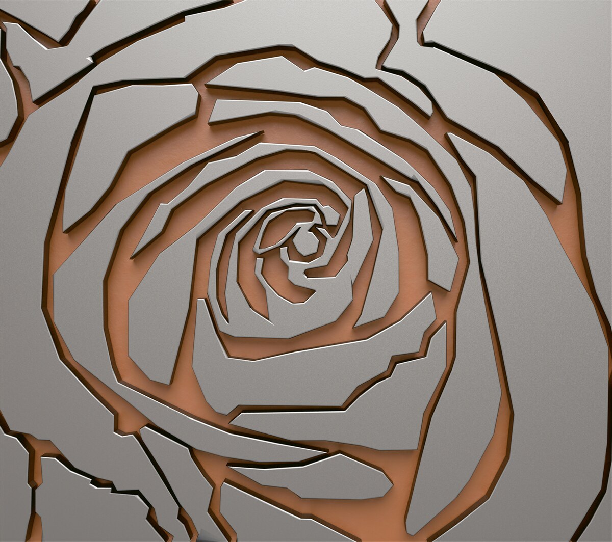 Fototapeten Graue Rose aus Stahl