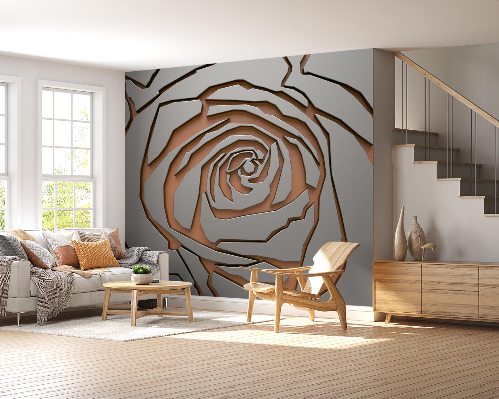 Fototapeten Graue Rose aus Stahl