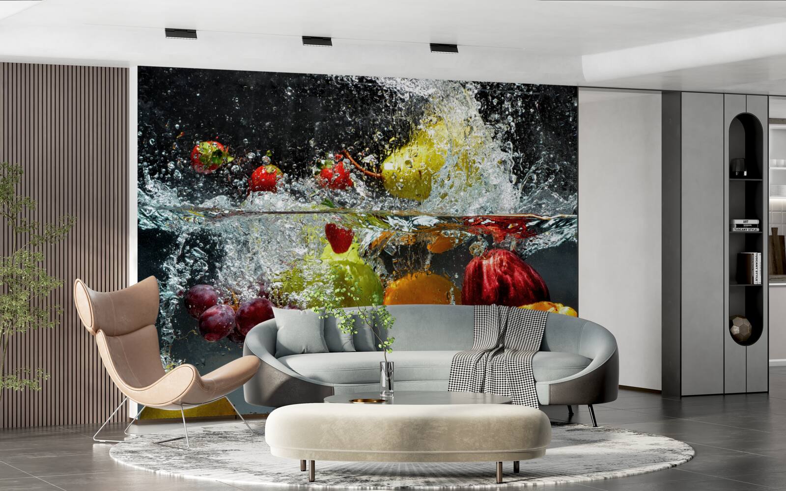 Fototapeten Wasser mit Obst