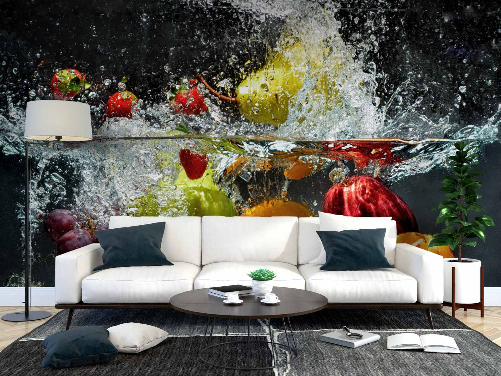 Fototapeten Wasser mit Obst