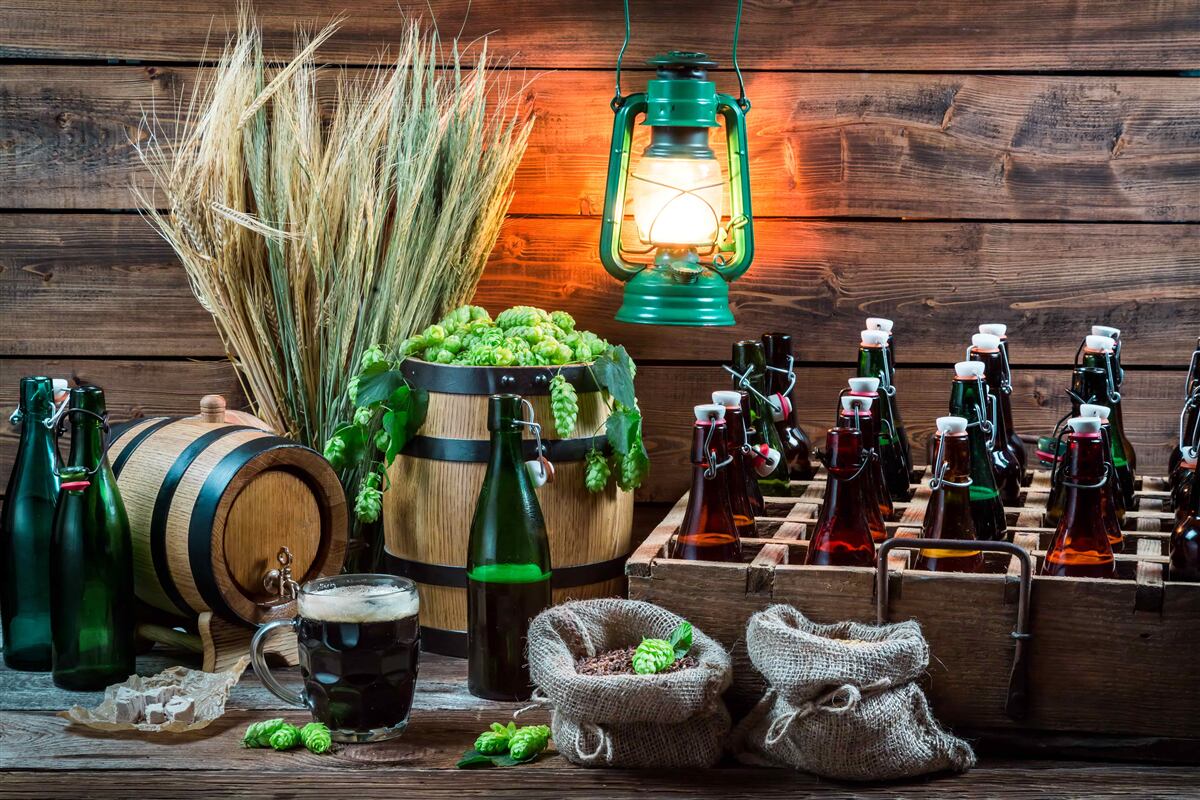 Fototapeten Rohstoffe für die Bierproduktion