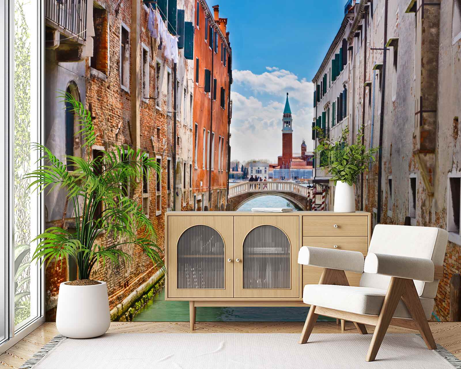Fototapeten Venezianische Burg aus dem Kanal betrachten