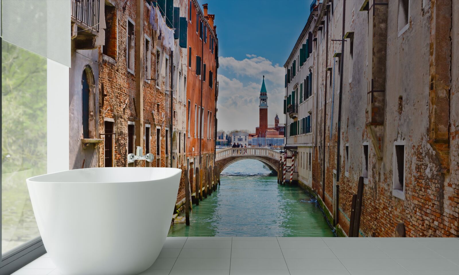 Fototapeten Venezianische Burg aus dem Kanal betrachten