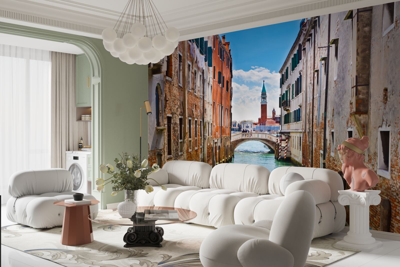 Fototapeten Venezianische Burg aus dem Kanal betrachten