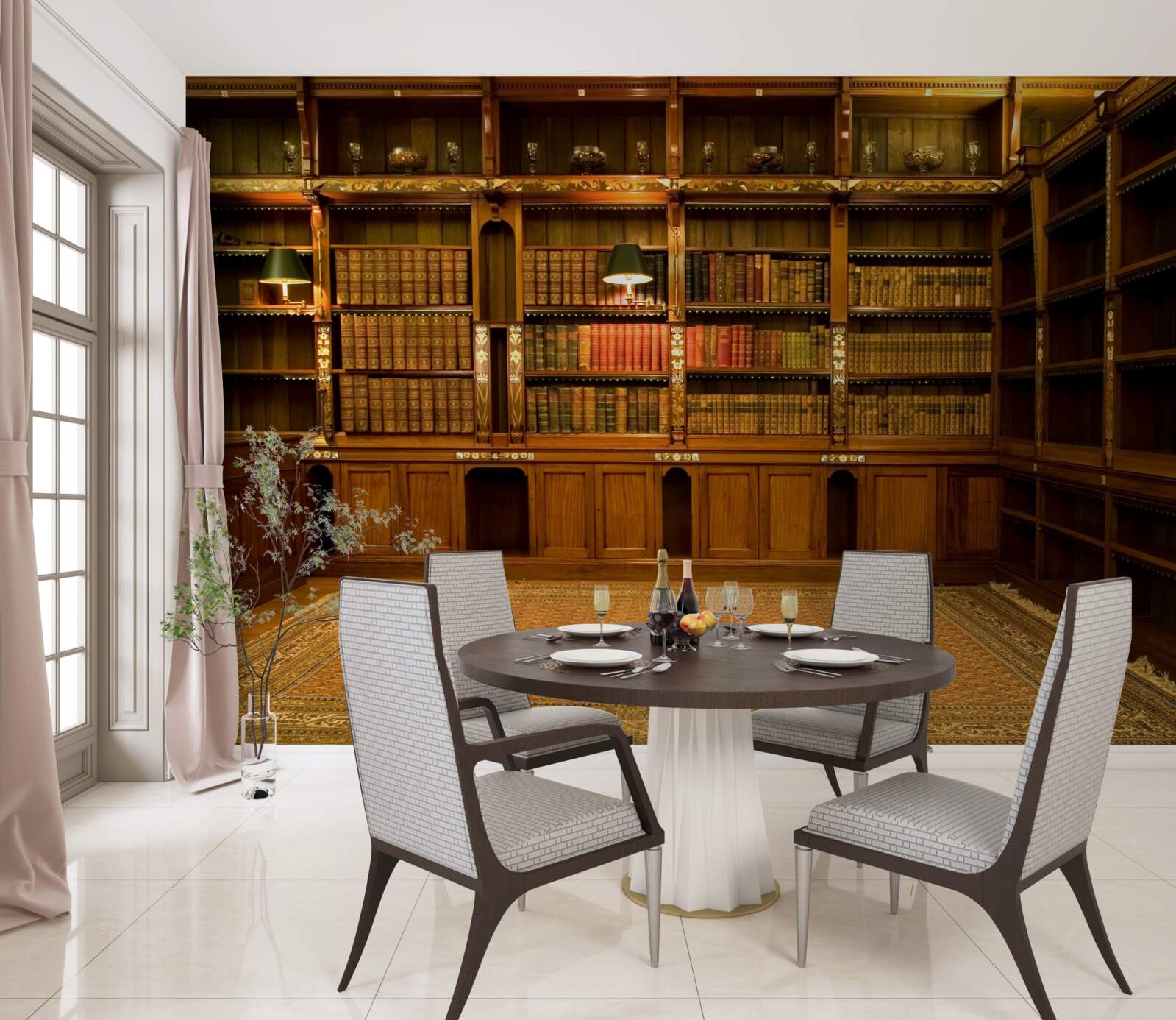 Fototapeten Bibliothek voller alter Bücher
