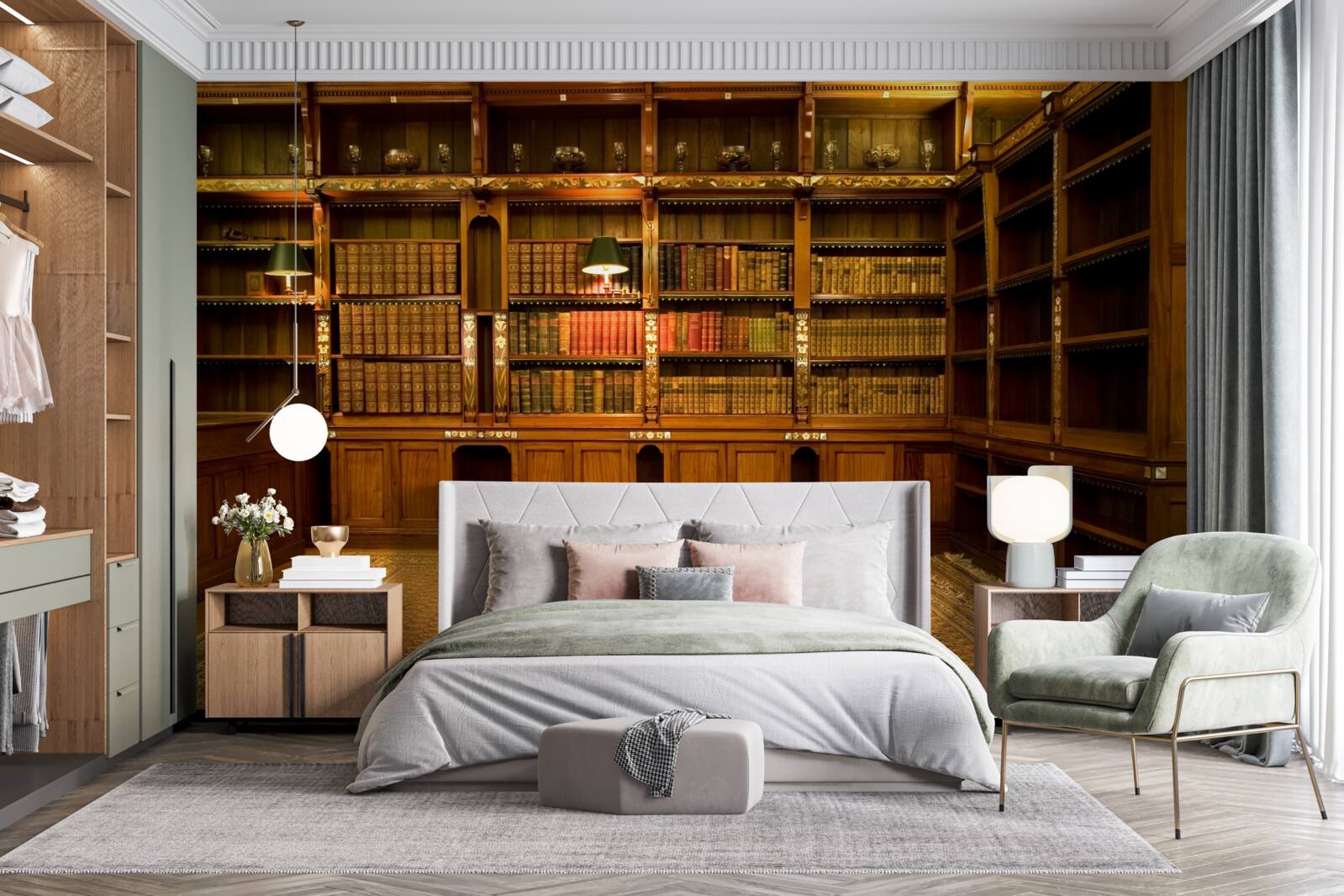 Fototapeten Bibliothek voller alter Bücher