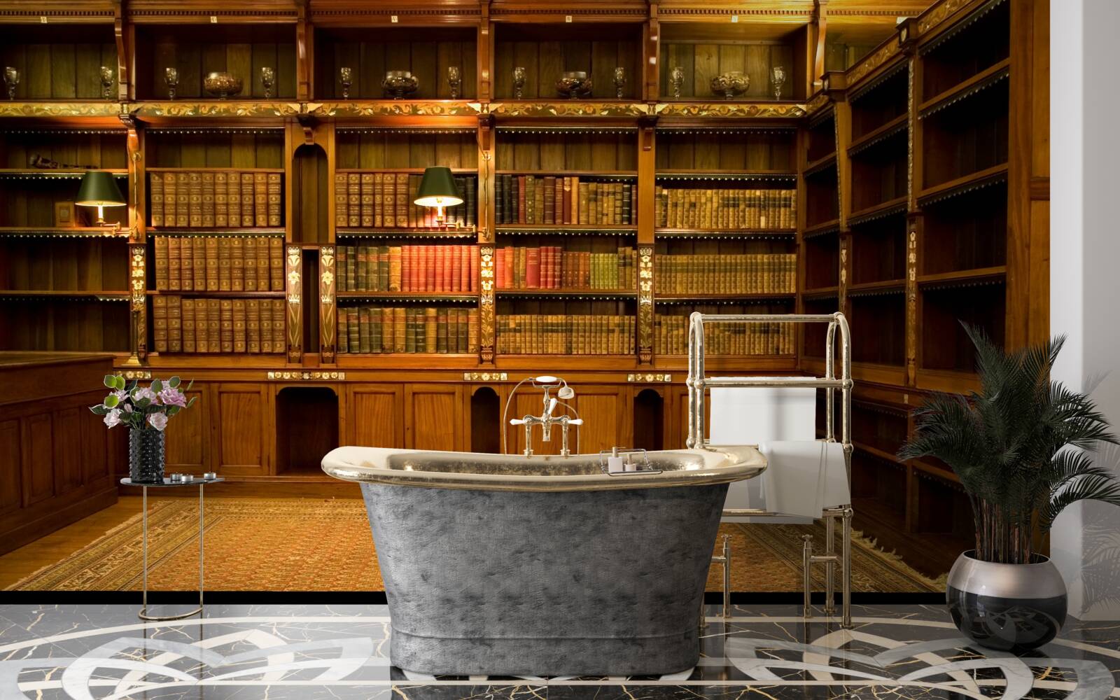 Fototapeten Bibliothek voller alter Bücher