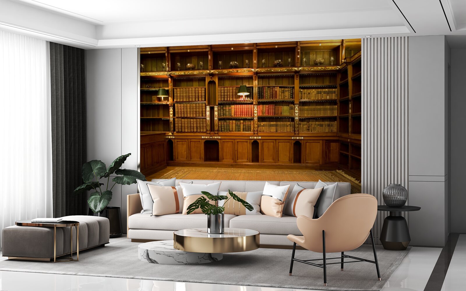 Fototapeten Bibliothek voller alter Bücher