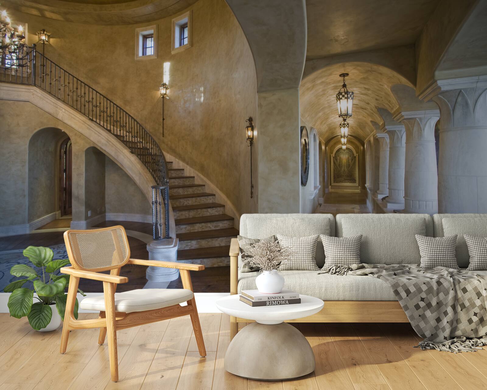Fototapeten Die Verwendung von Marmor im Wohnungsbauarchitekturdesign