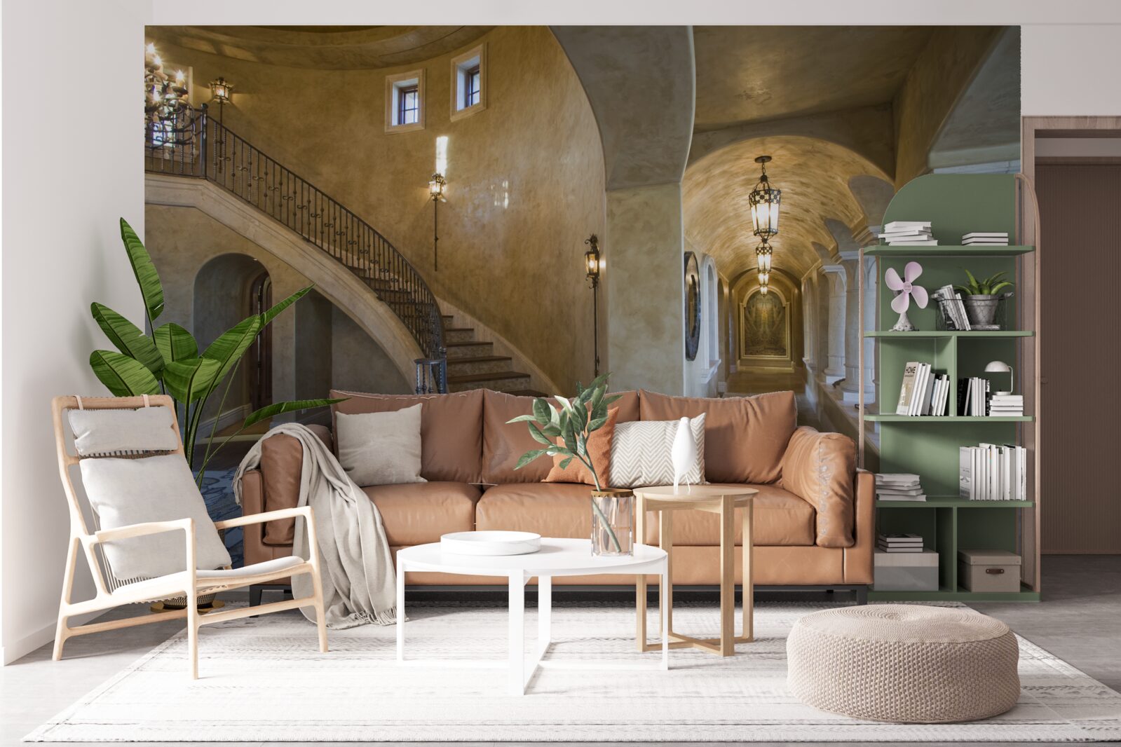 Fototapeten Die Verwendung von Marmor im Wohnungsbauarchitekturdesign