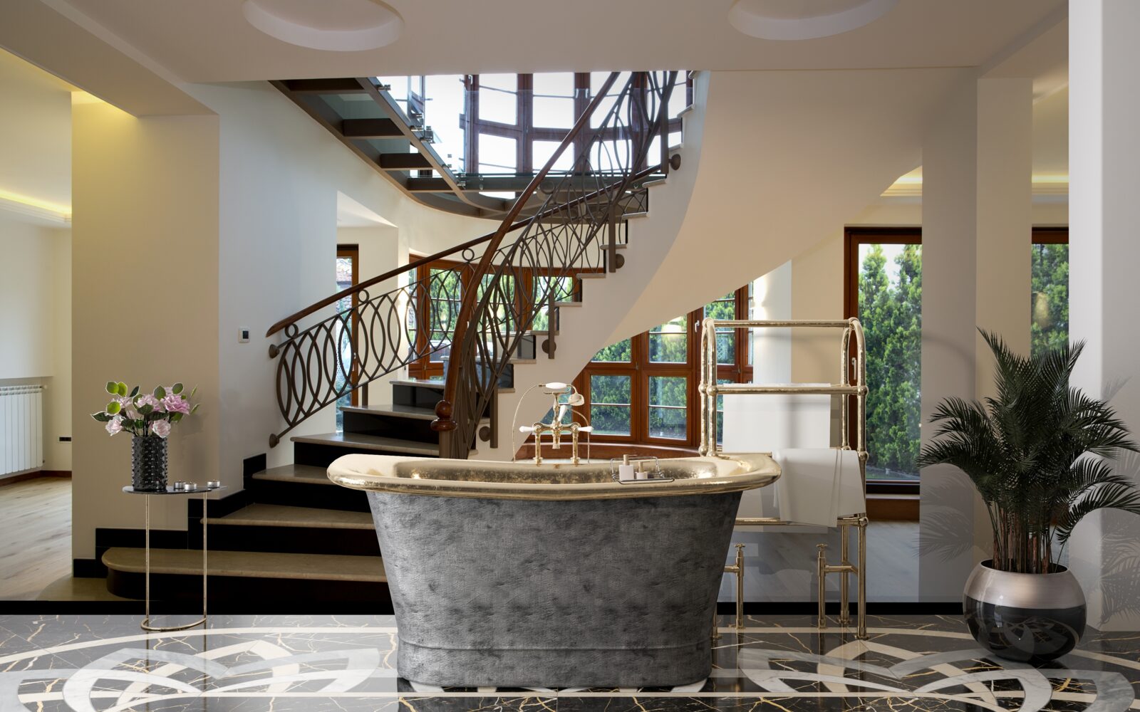 Fototapeten Lobby mit formellen Treppen
