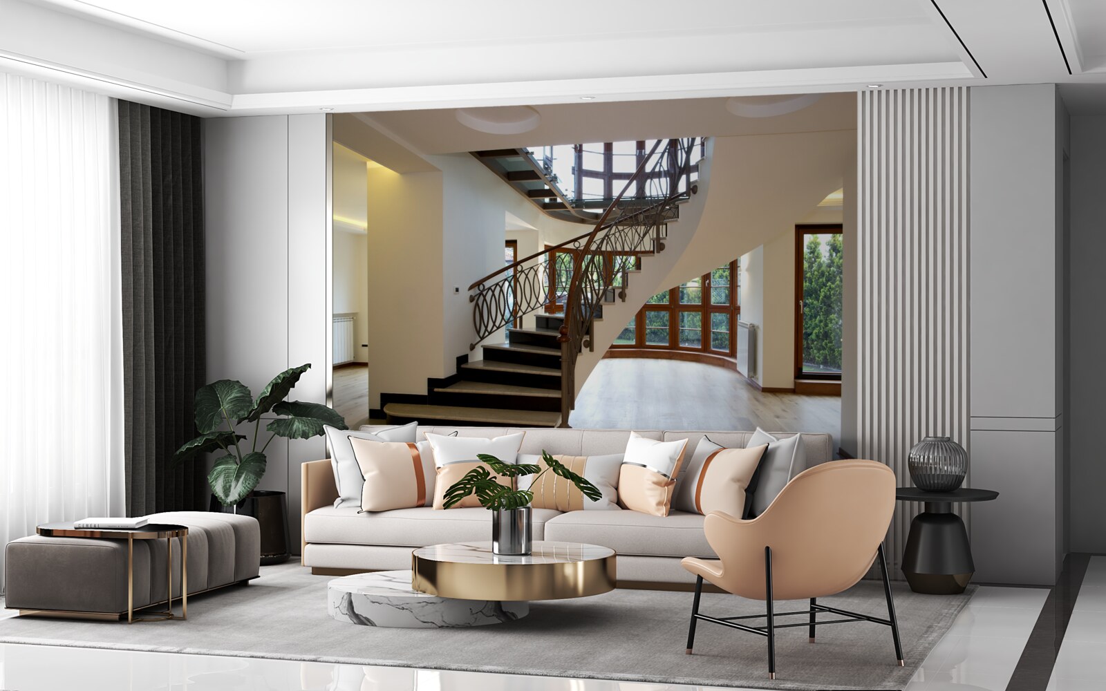 Fototapeten Lobby mit formellen Treppen