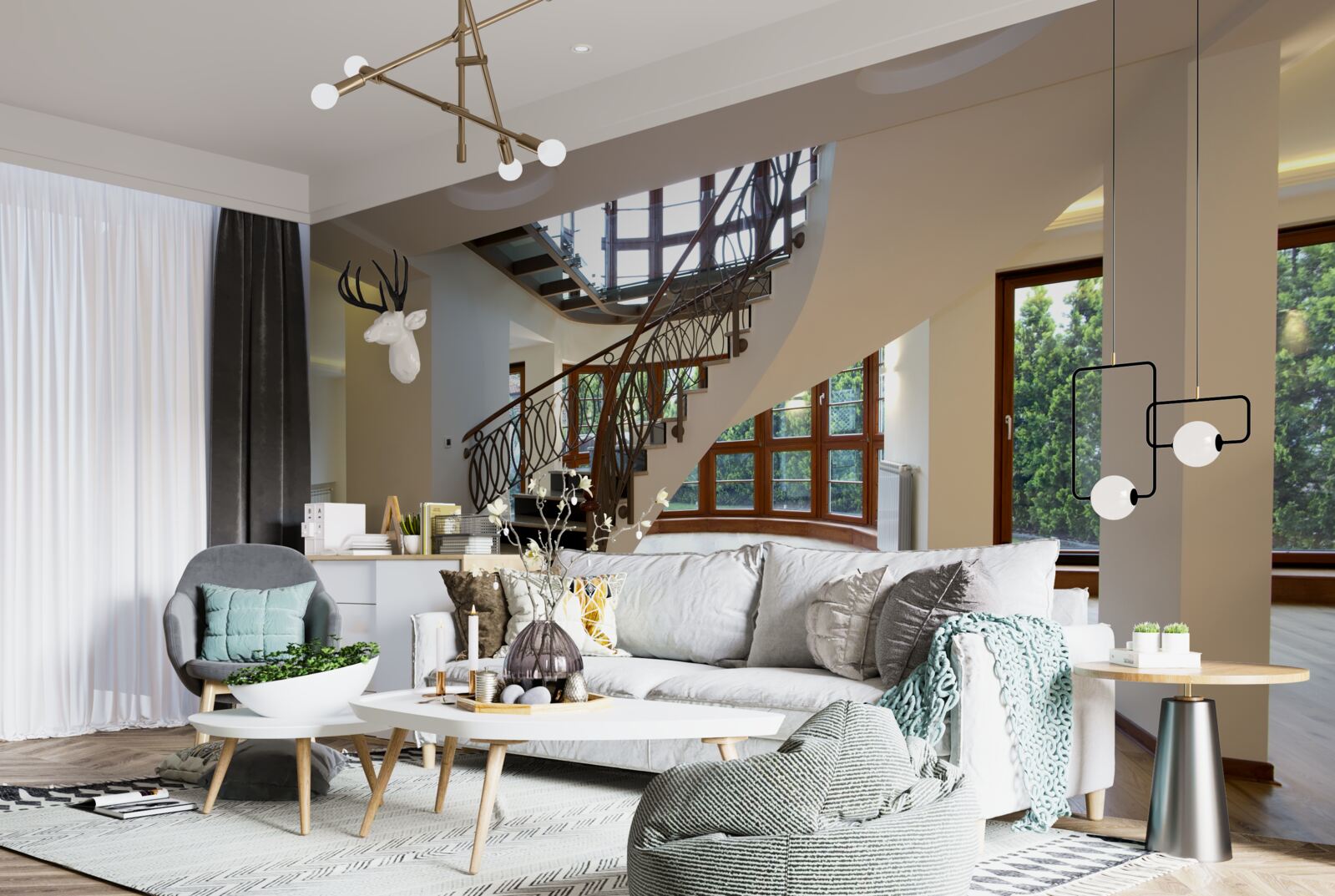 Fototapeten Lobby mit formellen Treppen