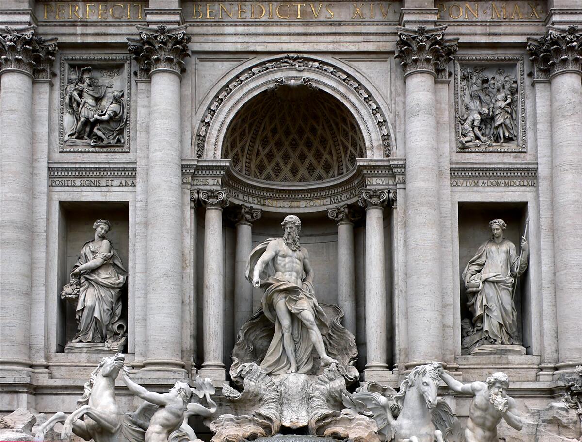 Fototapeten Statuen mit Treves Fountain