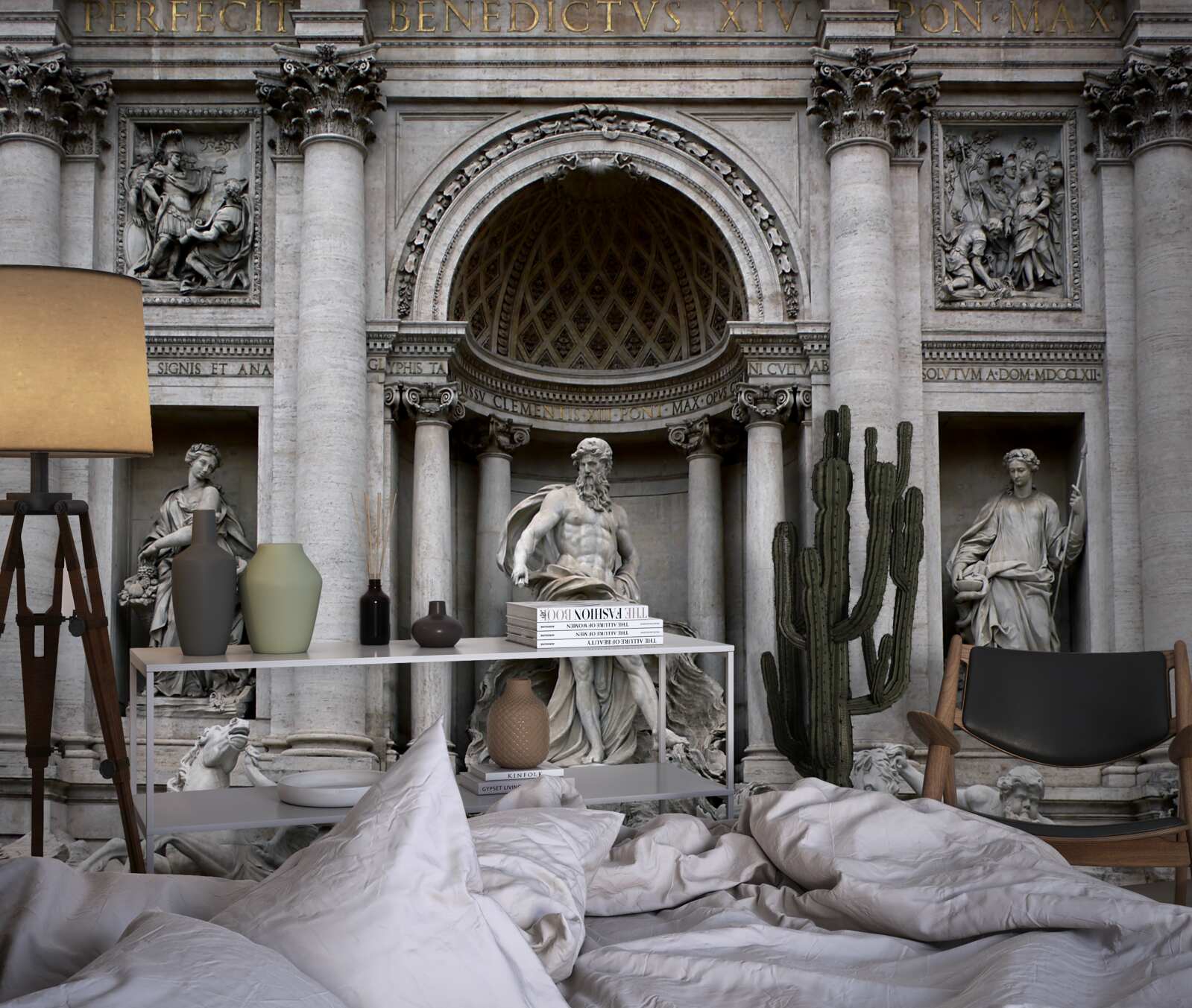 Fototapeten Statuen mit Treves Fountain