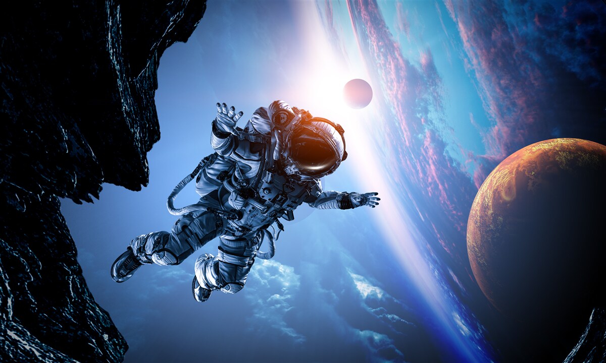 Fototapeten Astronaut im Universum