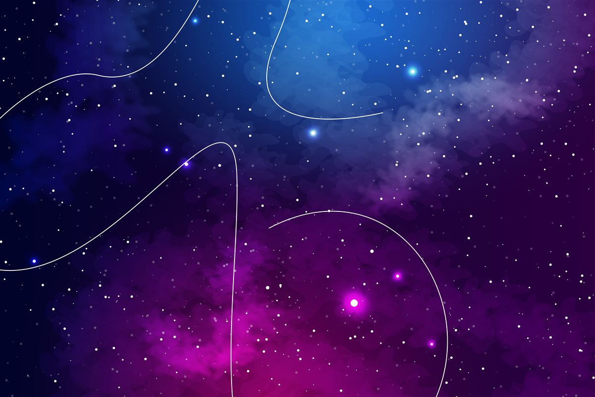 Fototapeten Die Nacht ist in kosmischer Dunkelheit