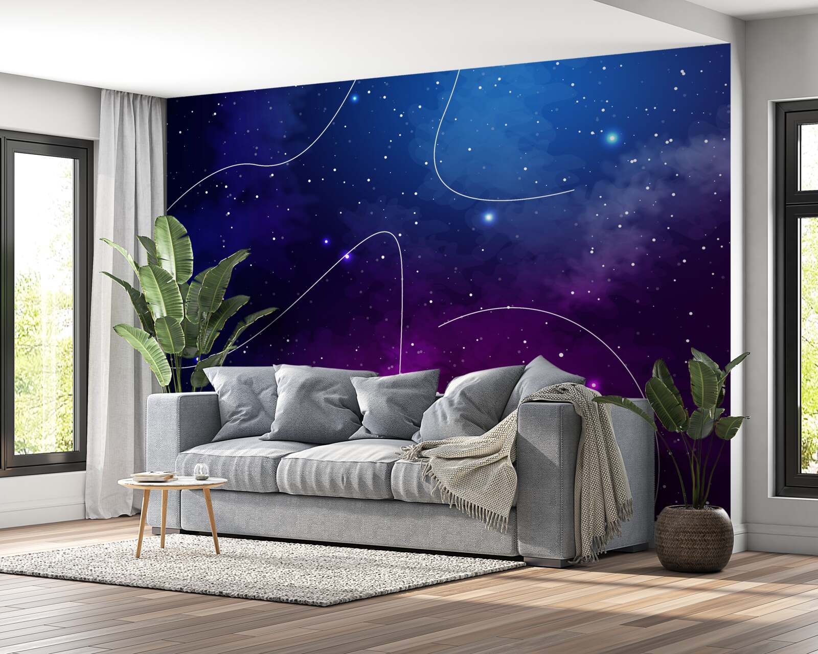 Fototapeten Die Nacht ist in kosmischer Dunkelheit