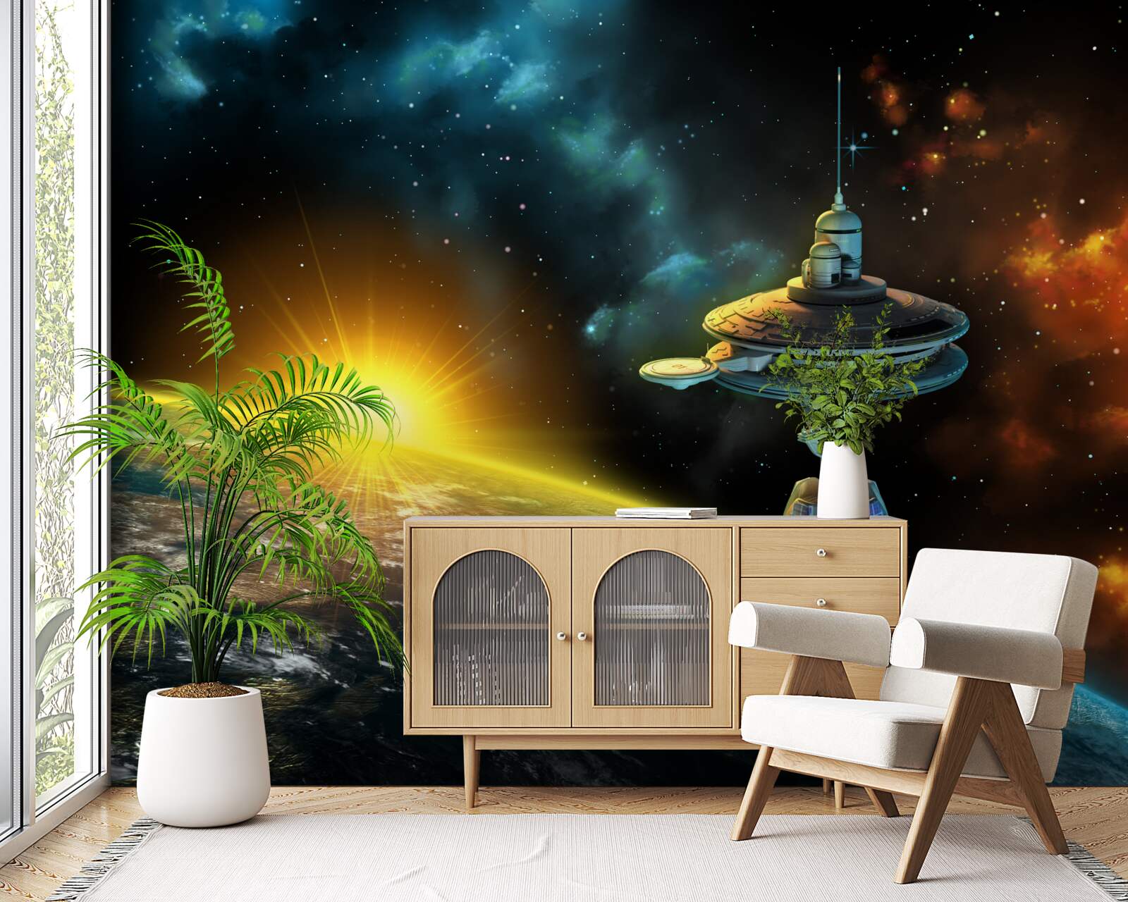 Fototapeten Raumstation in der Orbit
