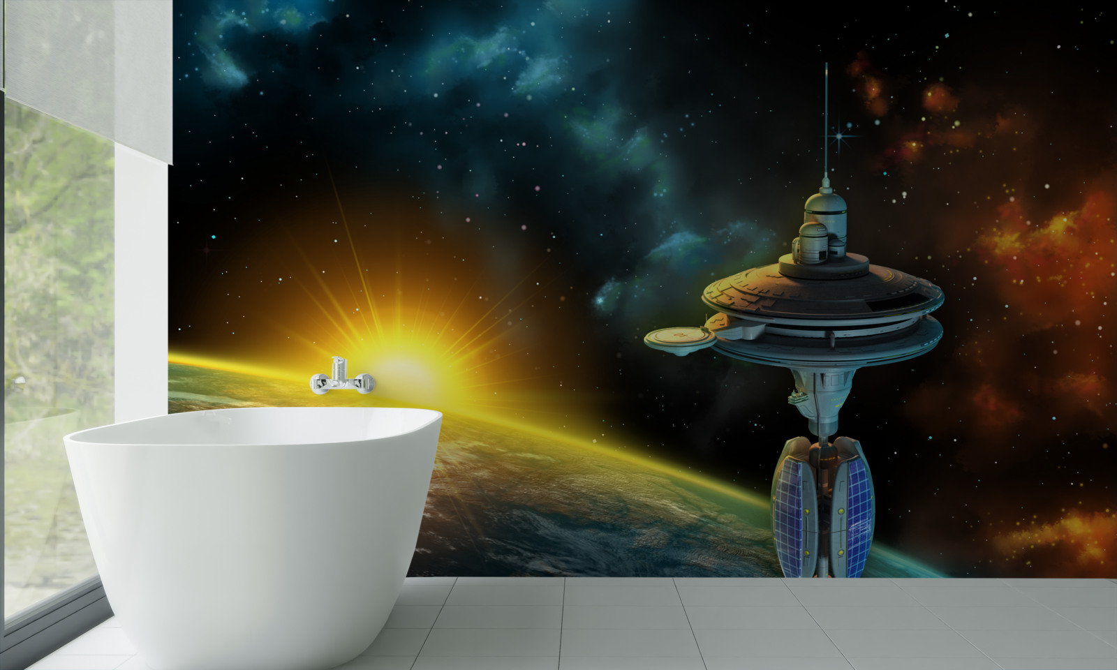 Fototapeten Raumstation in der Orbit