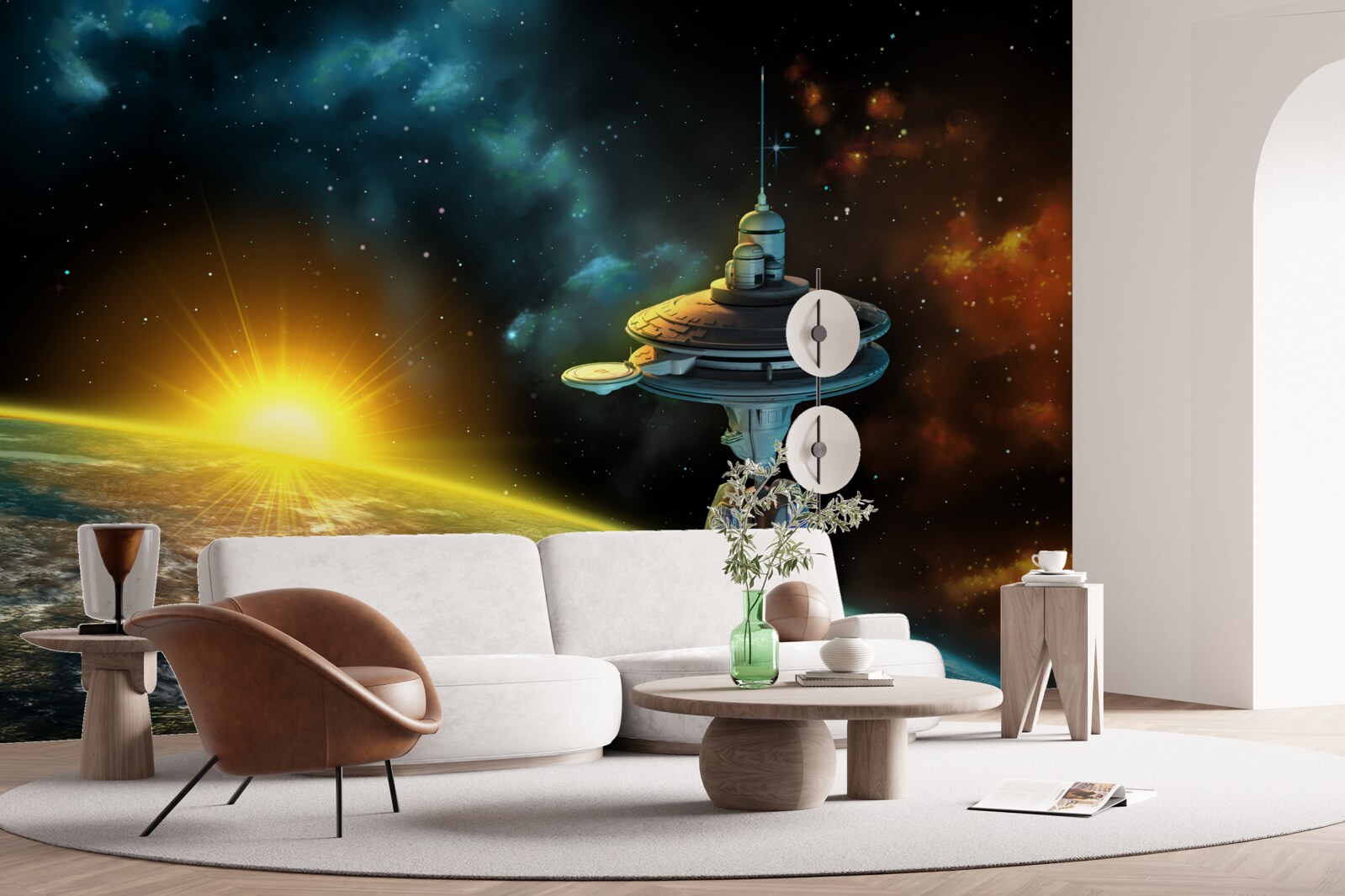 Fototapeten Raumstation in der Orbit