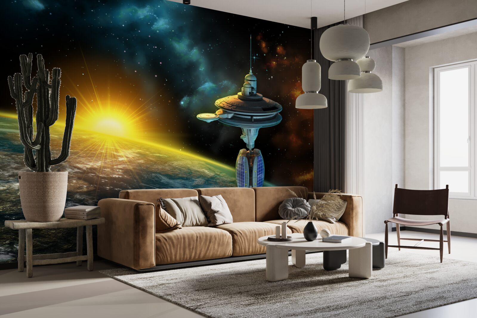 Fototapeten Raumstation in der Orbit