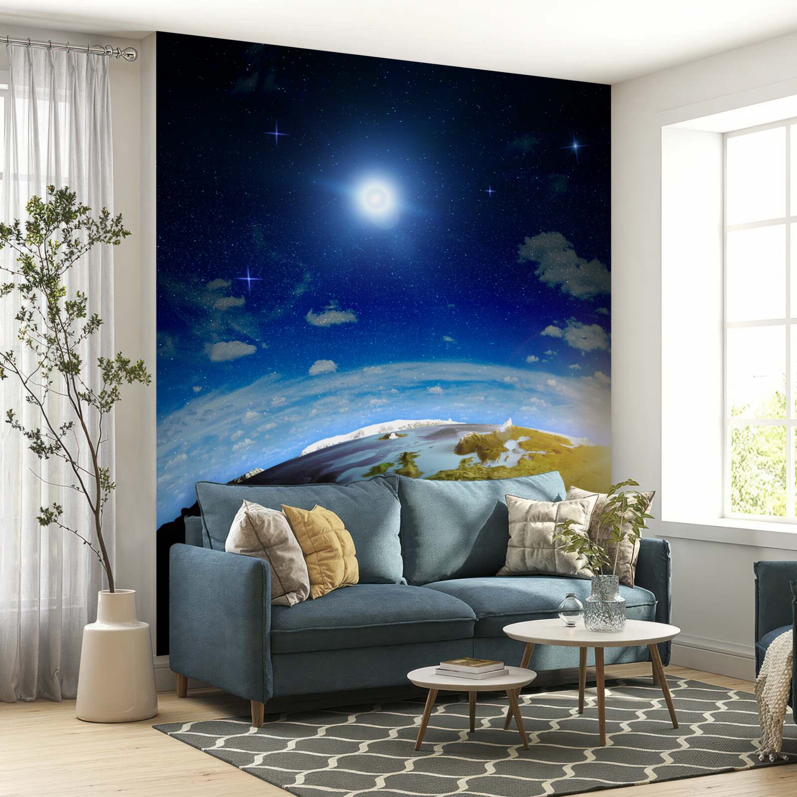 Fototapeten Die Sonne, die sich über den Planeten erhebt