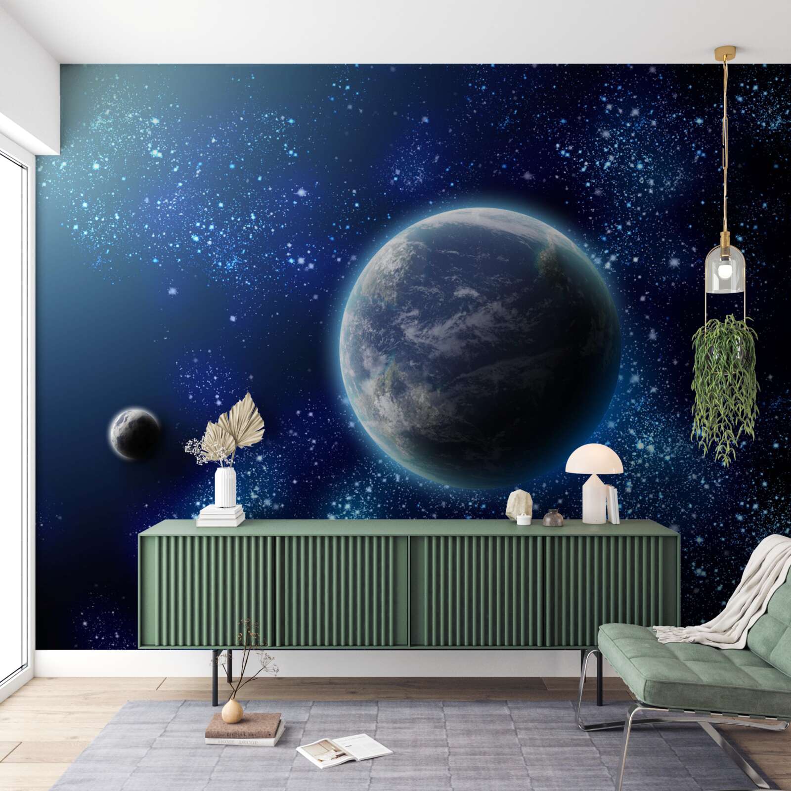 Fototapeten Raum als Hintergrund für den Planeten