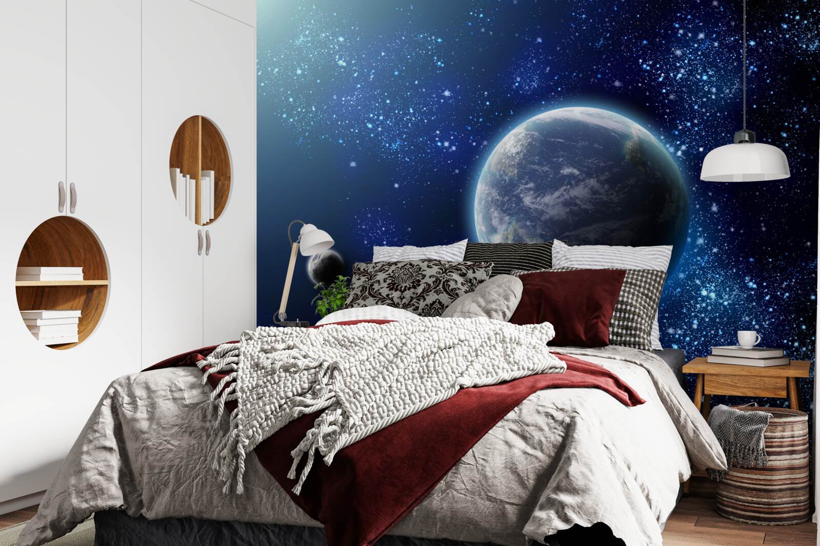 Fototapeten Raum als Hintergrund für den Planeten
