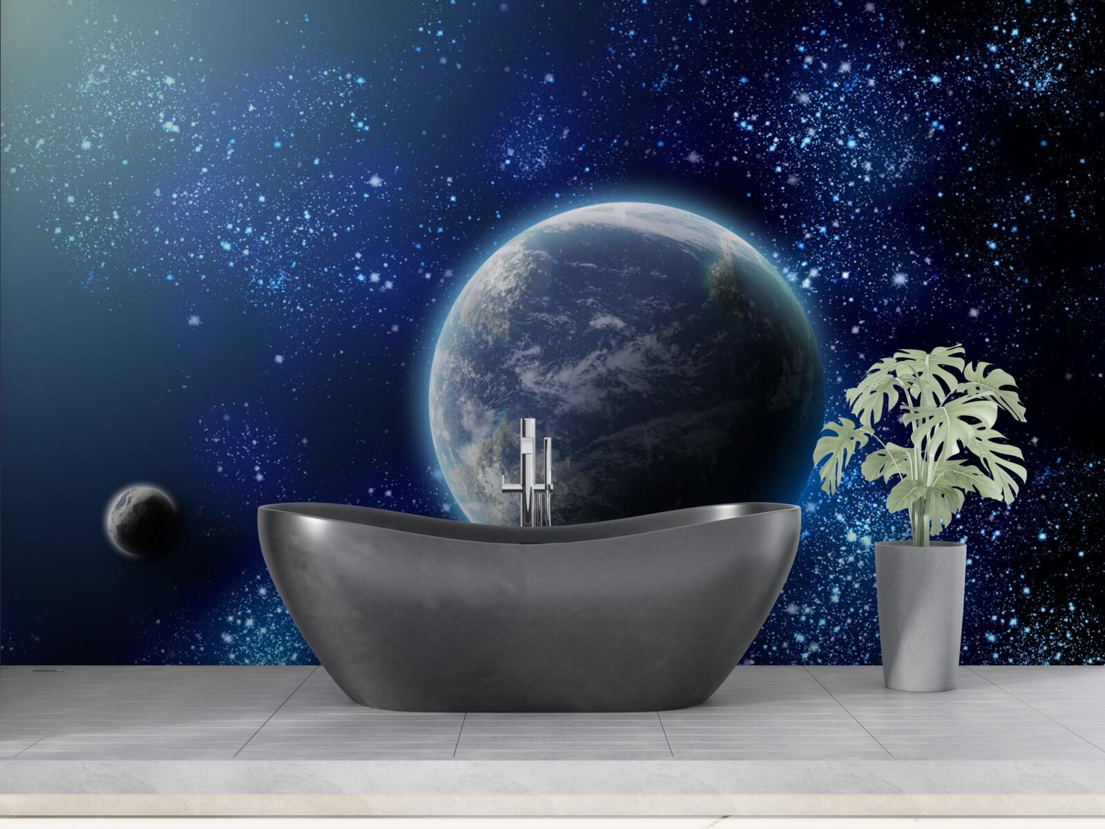 Fototapeten Raum als Hintergrund für den Planeten