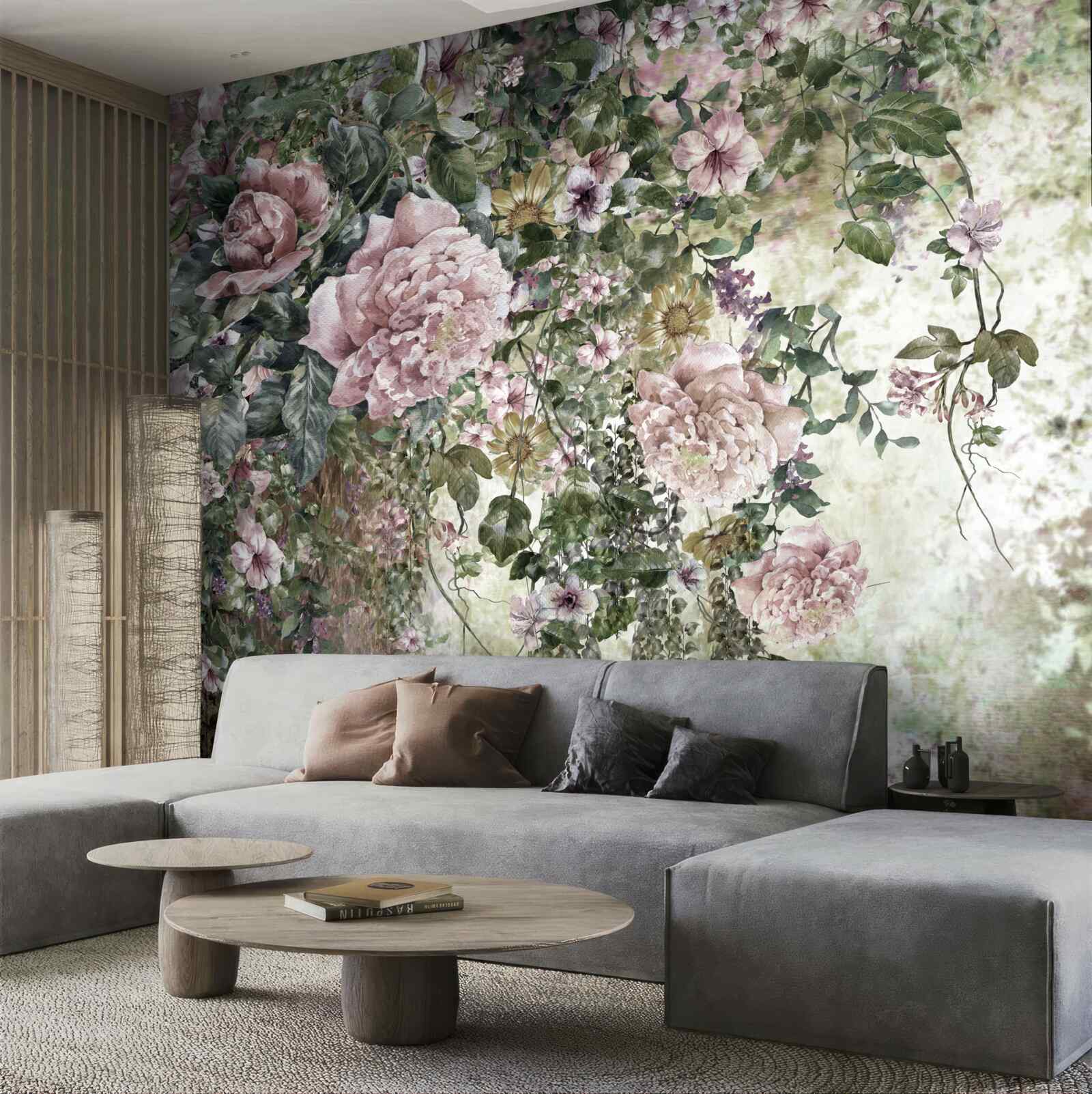 Fototapeten Ein bisschen zarte Blumen- und Grüntöne
