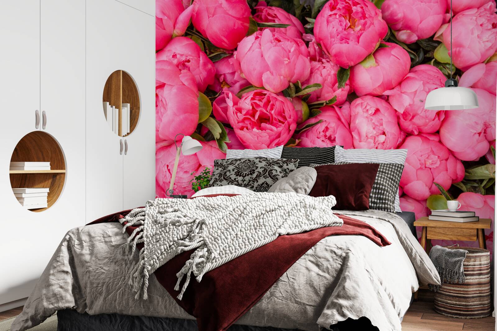Fototapeten süße rosa Pfingstrosen