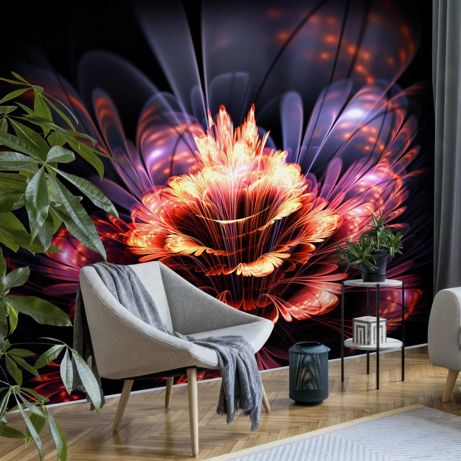 Fototapeten Eine schöne Blume, die wie eine Flamme scheint