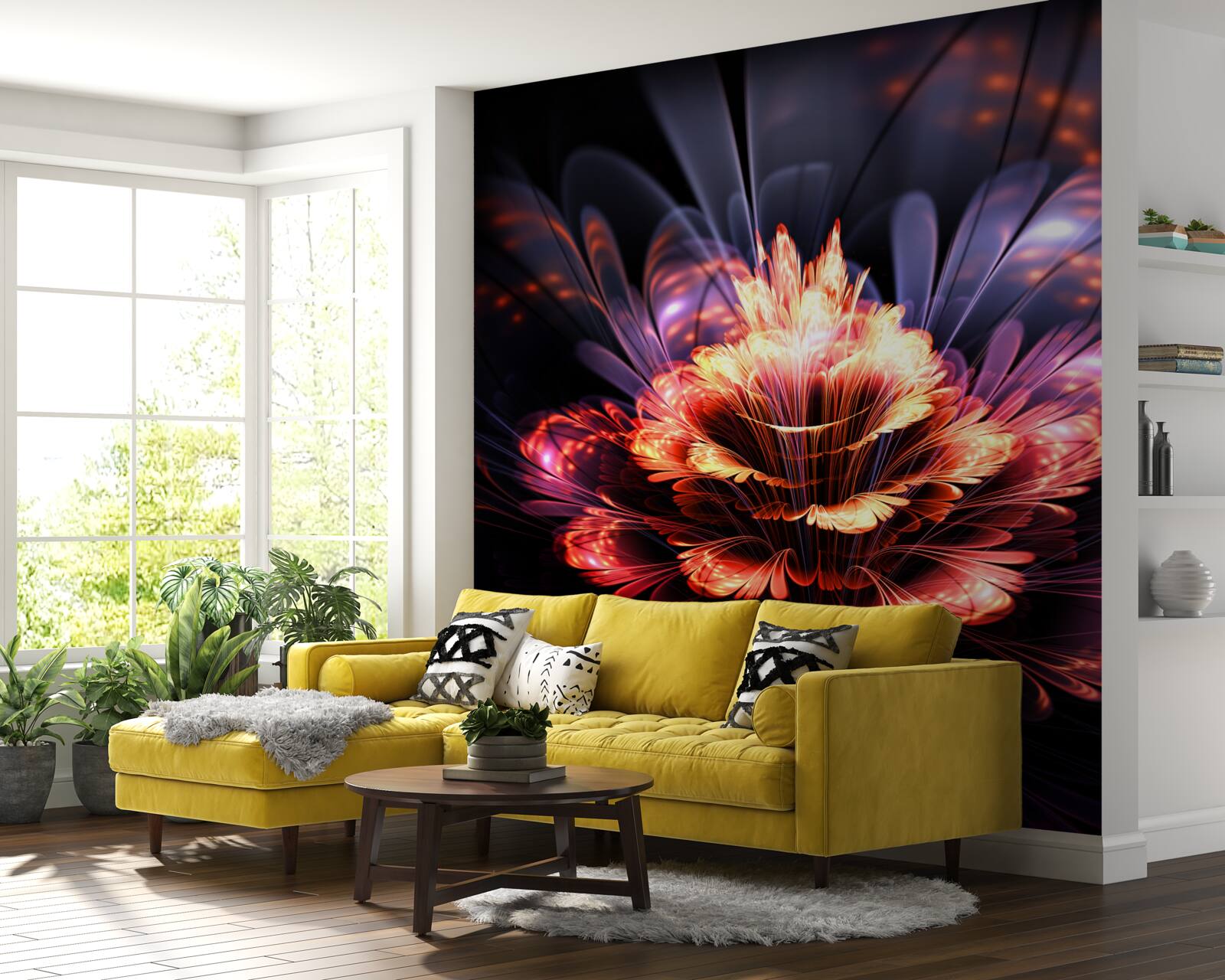 Fototapeten Eine schöne Blume, die wie eine Flamme scheint