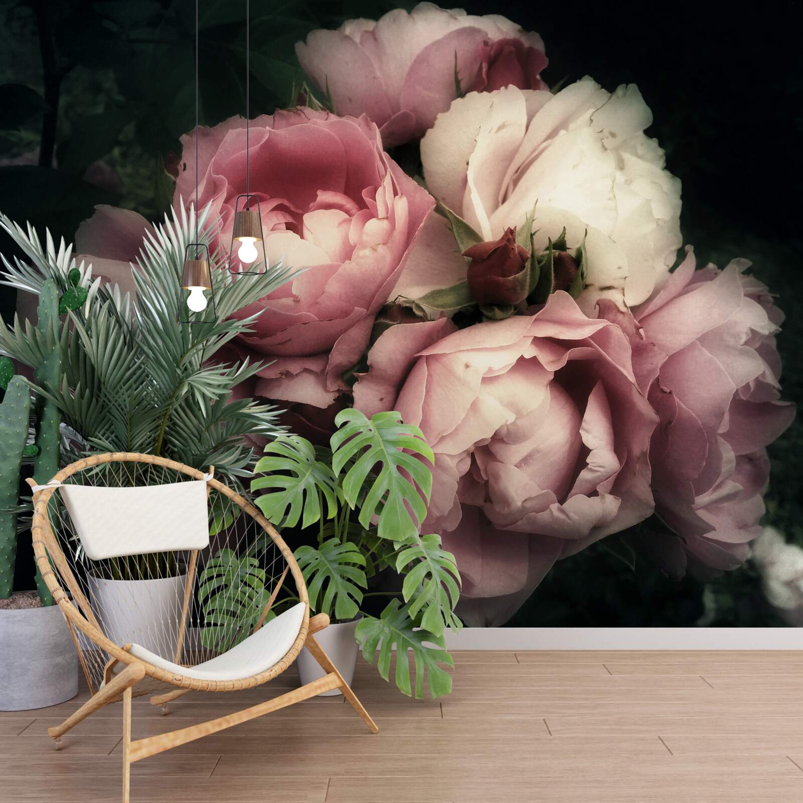Fototapeten Große rosa Rosen