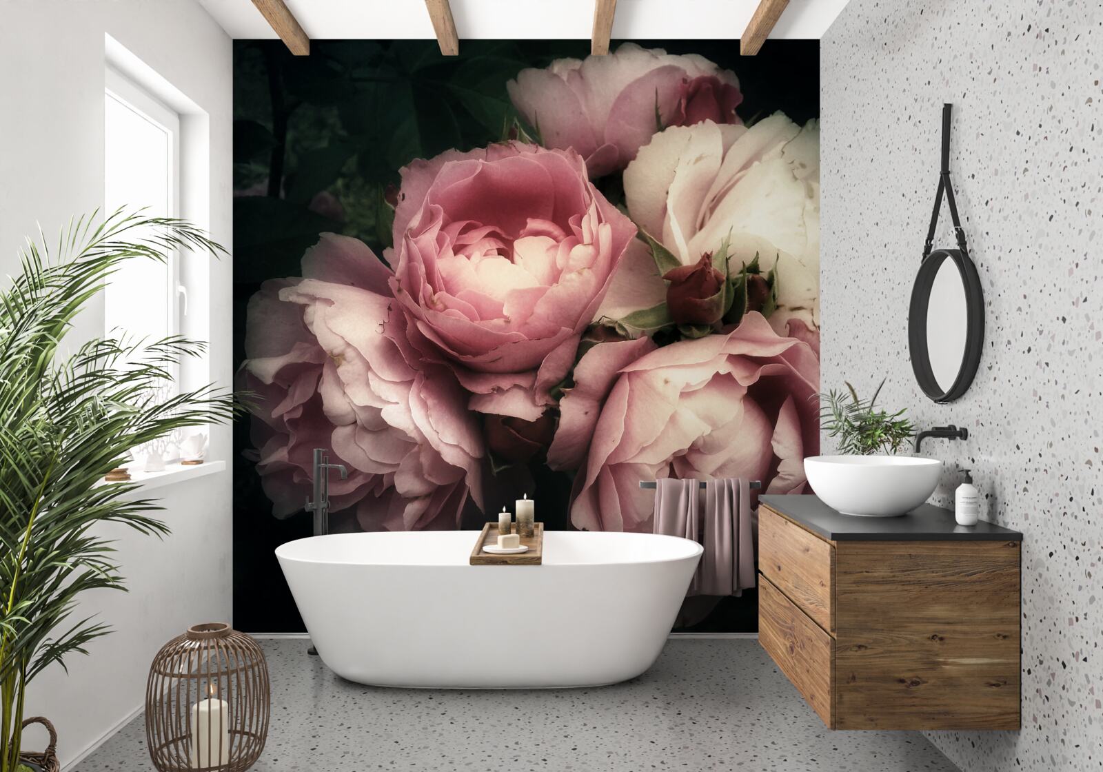 Fototapeten Große rosa Rosen