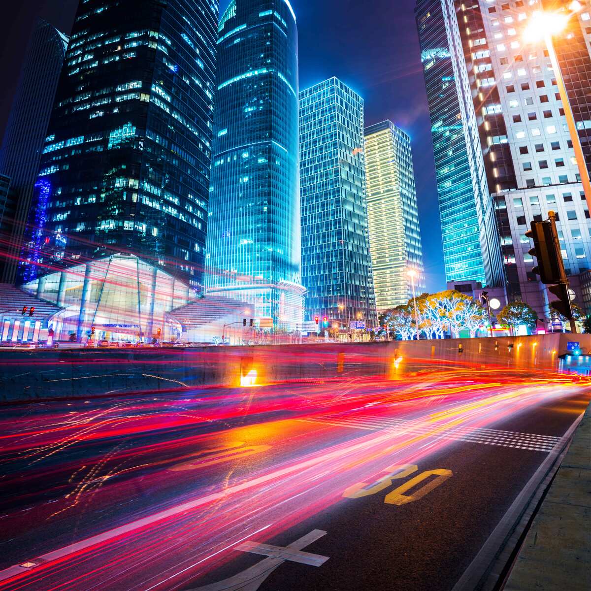 Fototapeten Nachtlandschaft der Metropole