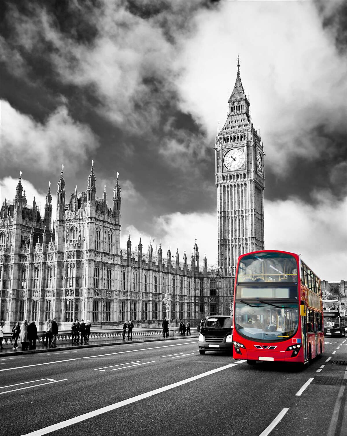 Fototapeten Big Ben und ein roter Bus